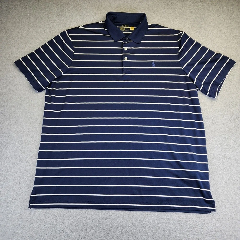 Polo Ralph Lauren Lot Of 2 Performance Polo Golf Shirts Mens XL Striped Wicking - Picture 2 of 10